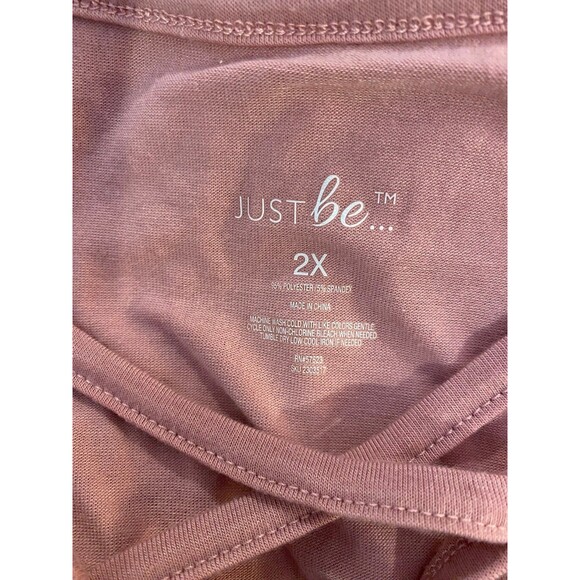 Just Be Pink Top Plus Size 2XL Mauve Blouse Sleeveless Fitted Workout Crisscross - Picture 4 of 6